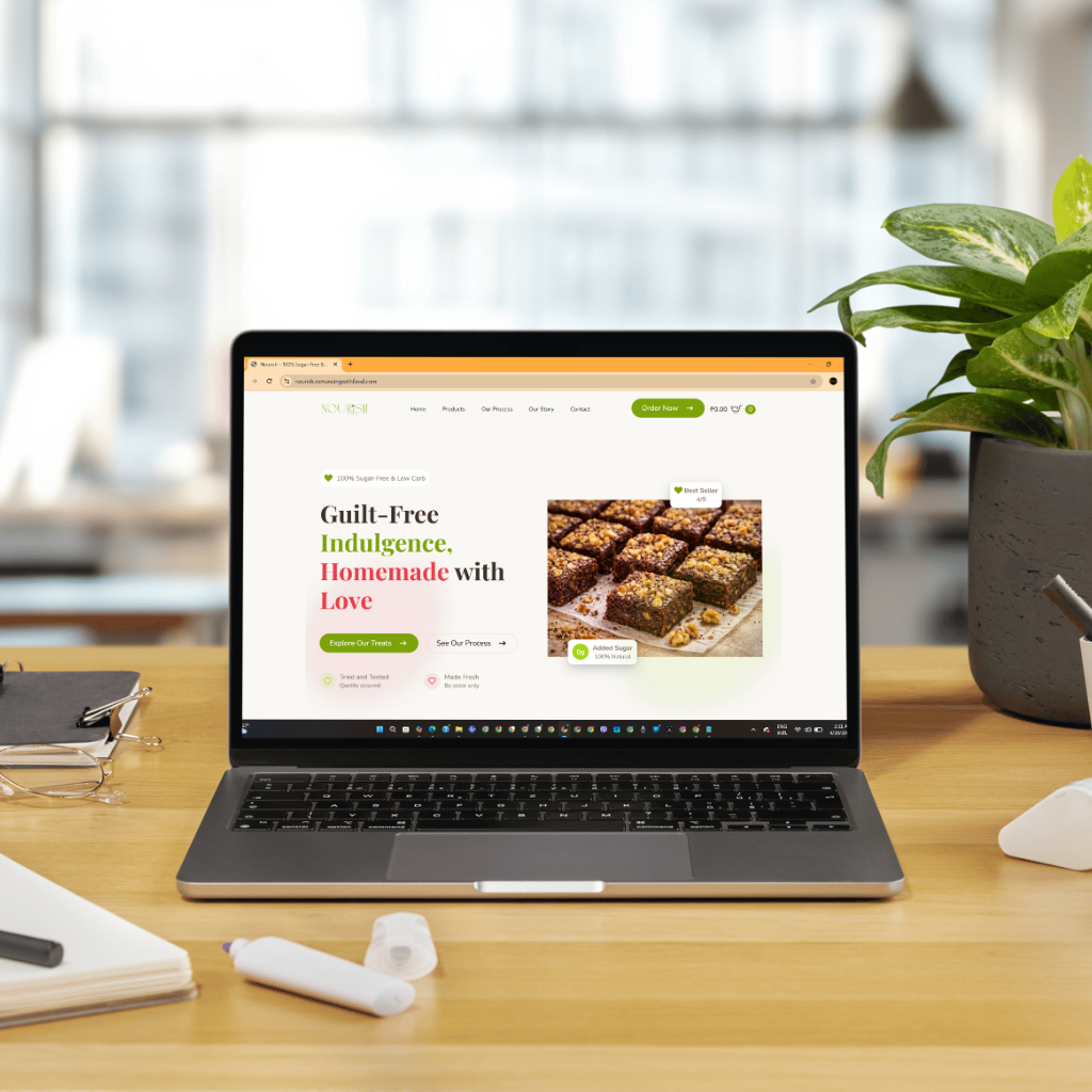 Website link of Nourish by Romancing with Food